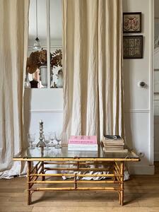 Table basse rotin 1960