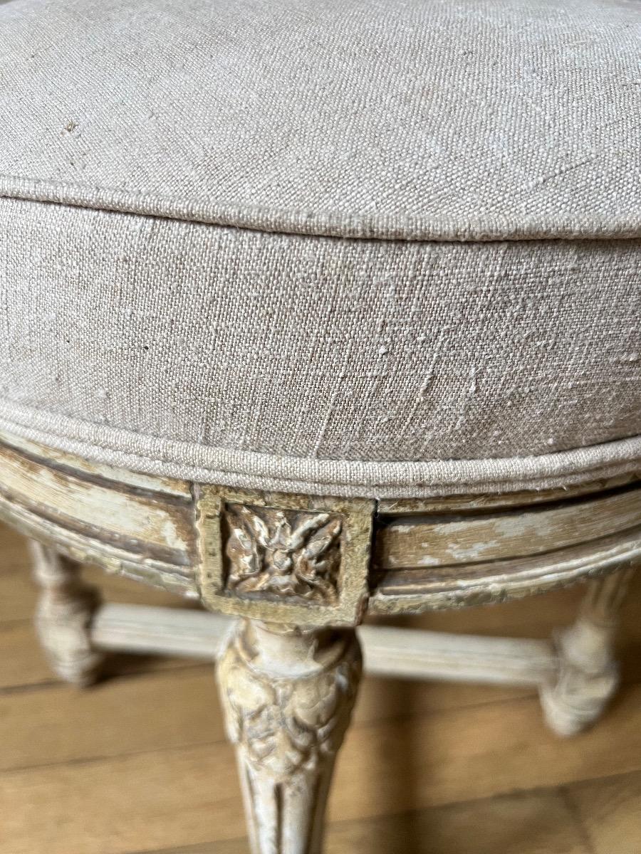 Tabouret de style LXVI assise chanvre