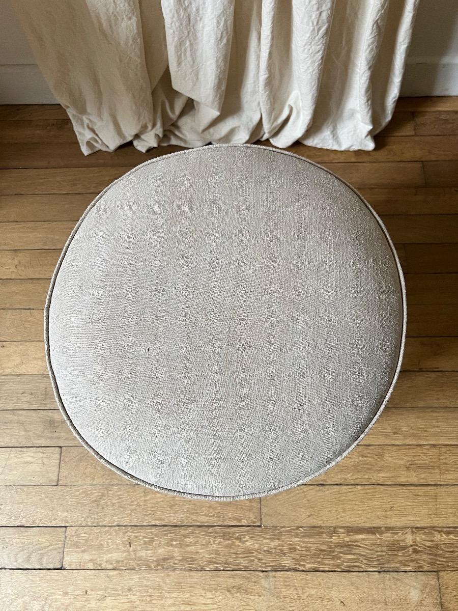 Tabouret de style LXVI assise chanvre