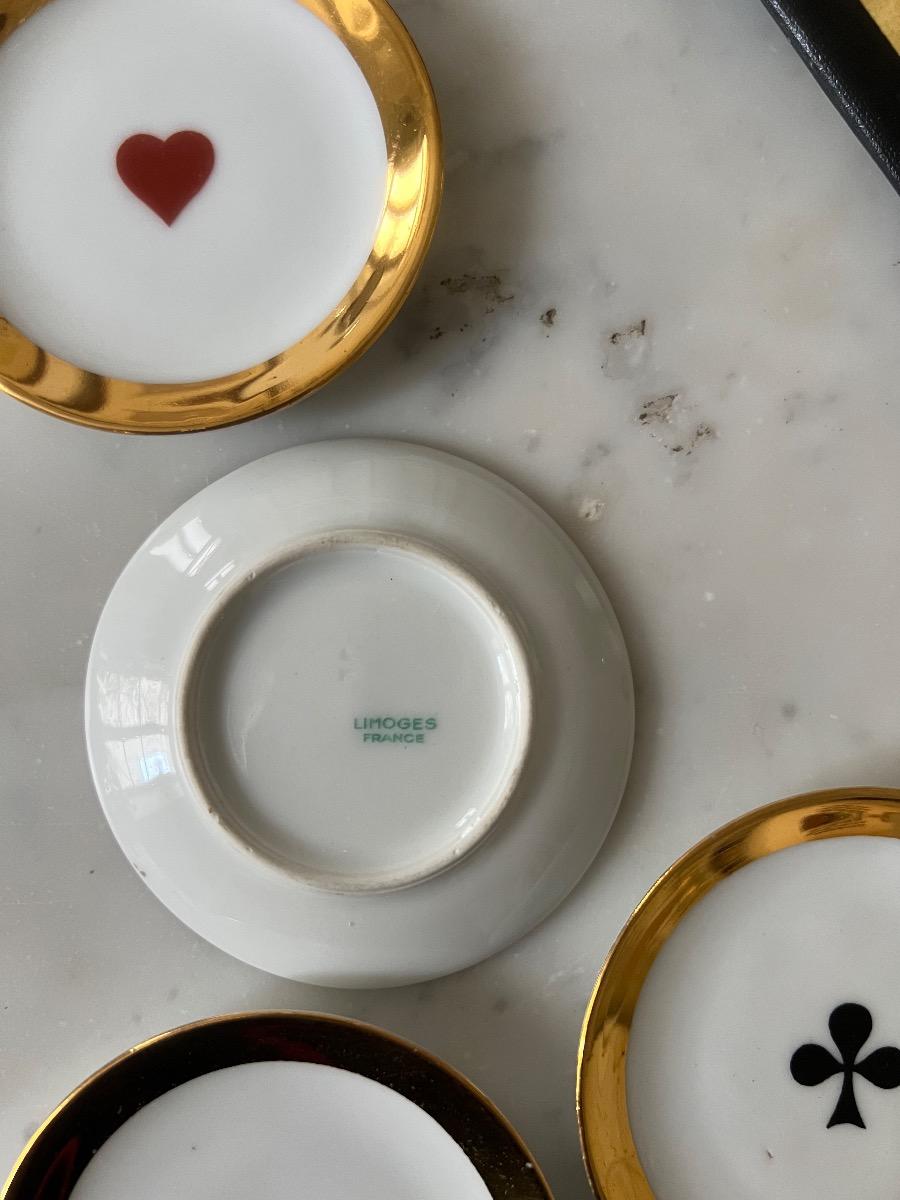 Set 4 coupelles porcelaine Limoges 1960