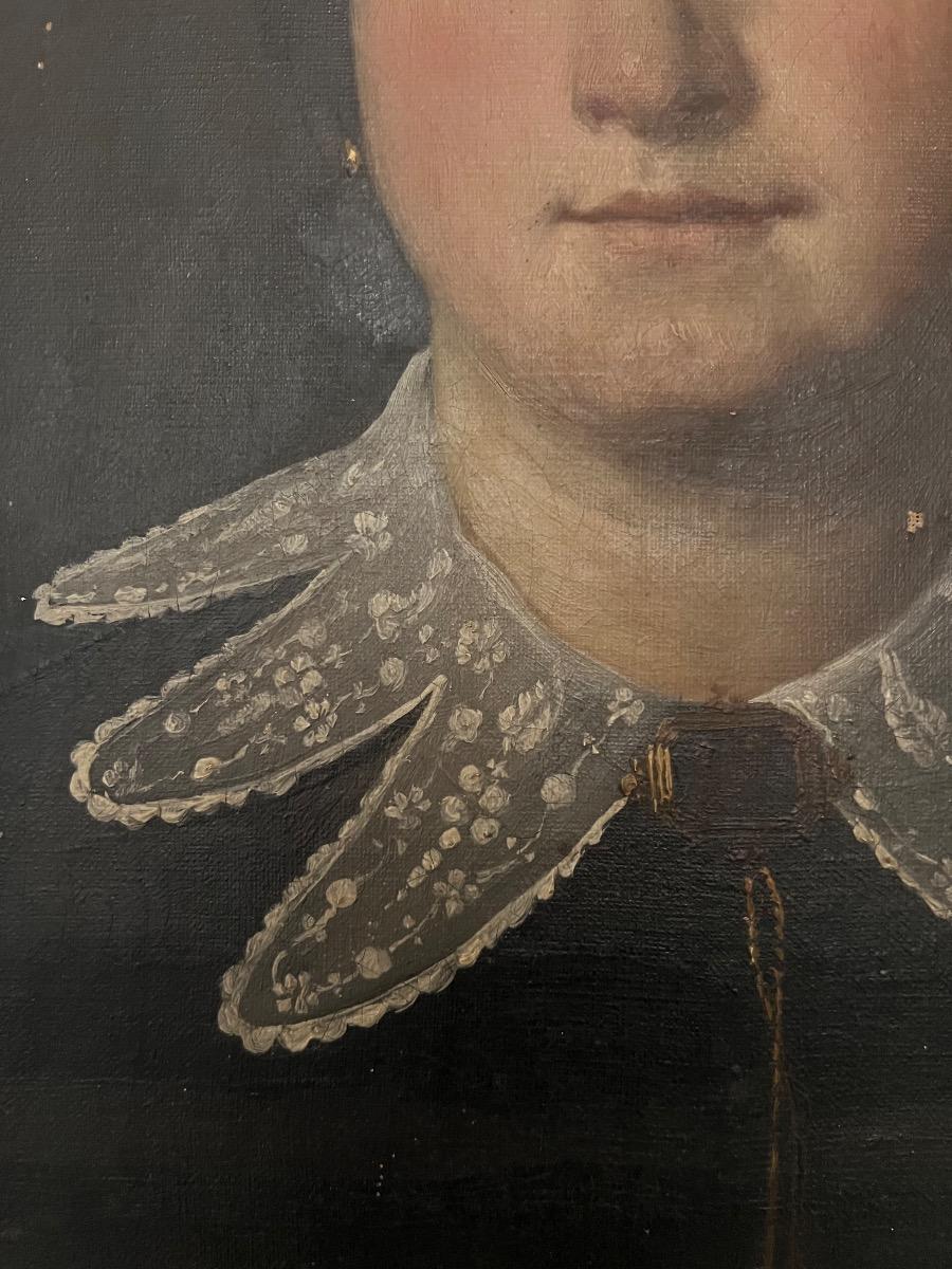 Huile sur toile XIXème portrait