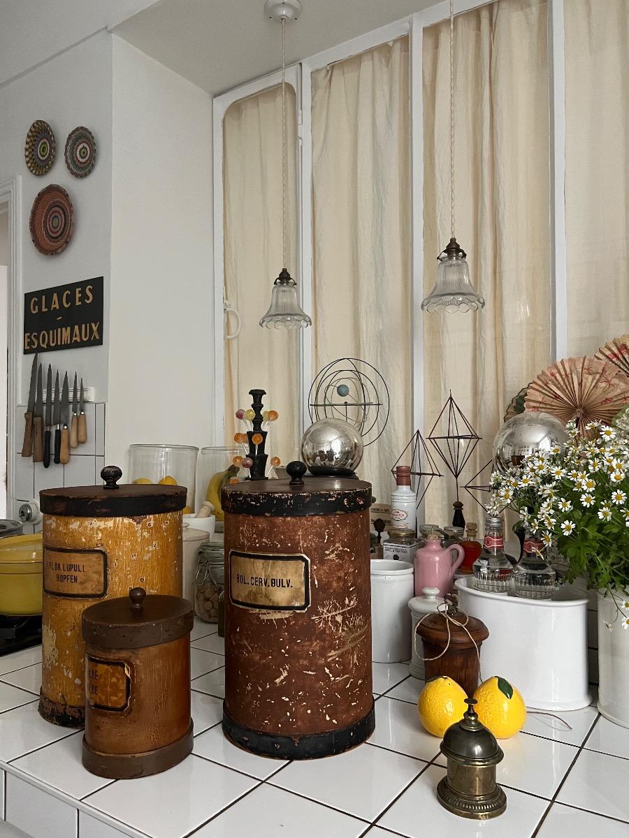 Set de 3 pots d’apothicaire 1880