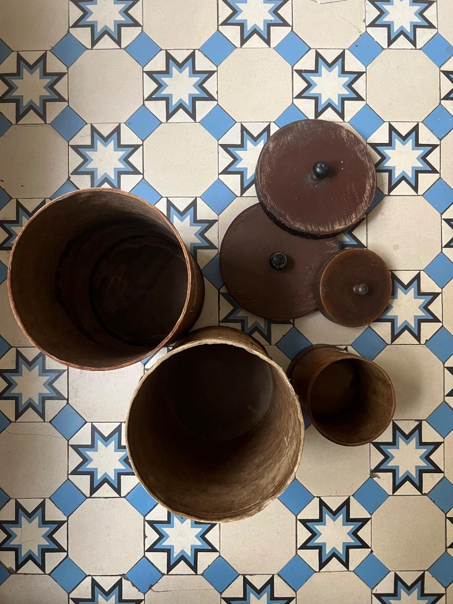 Set de 3 pots d’apothicaire 1880