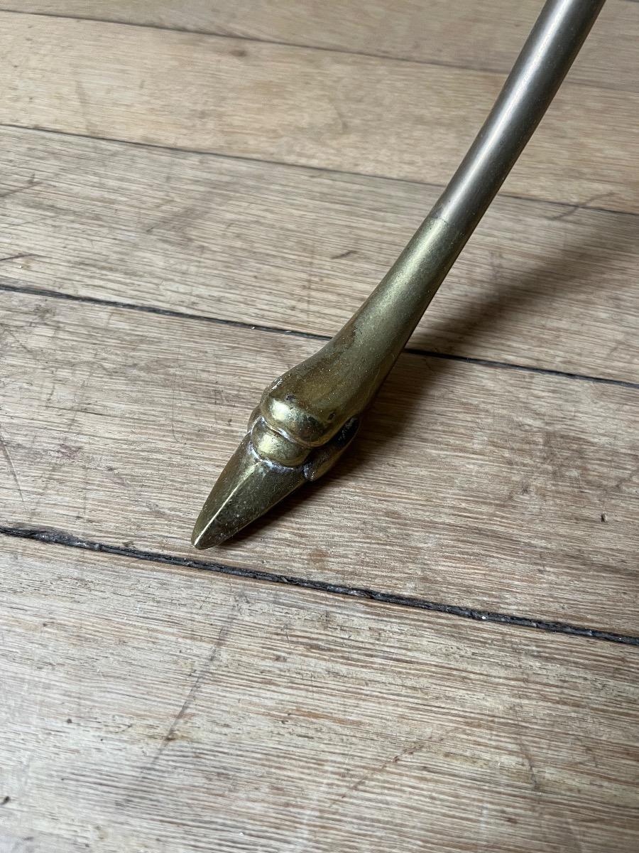 Table basse bronze laiton verre 1960