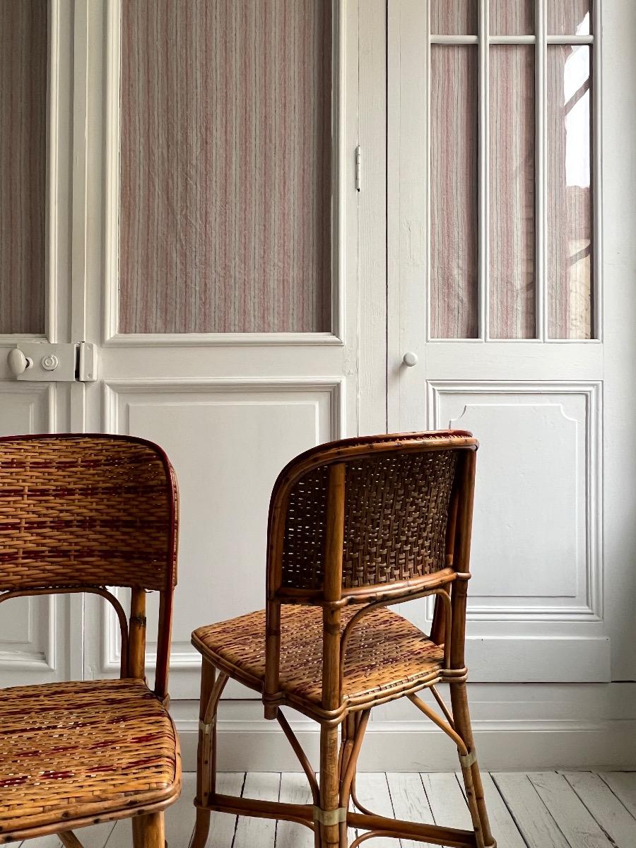 Paire de chaises rotin 1920