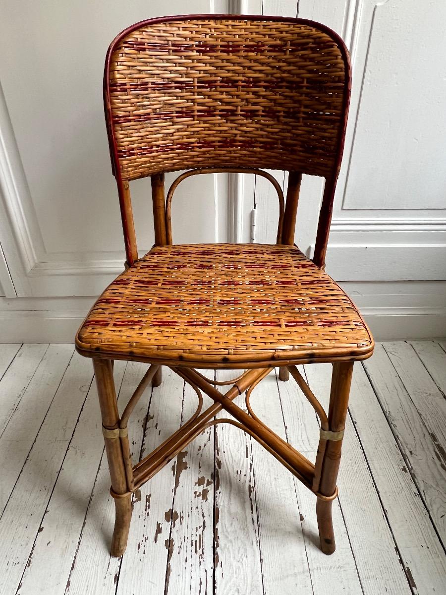Paire de chaises rotin 1920