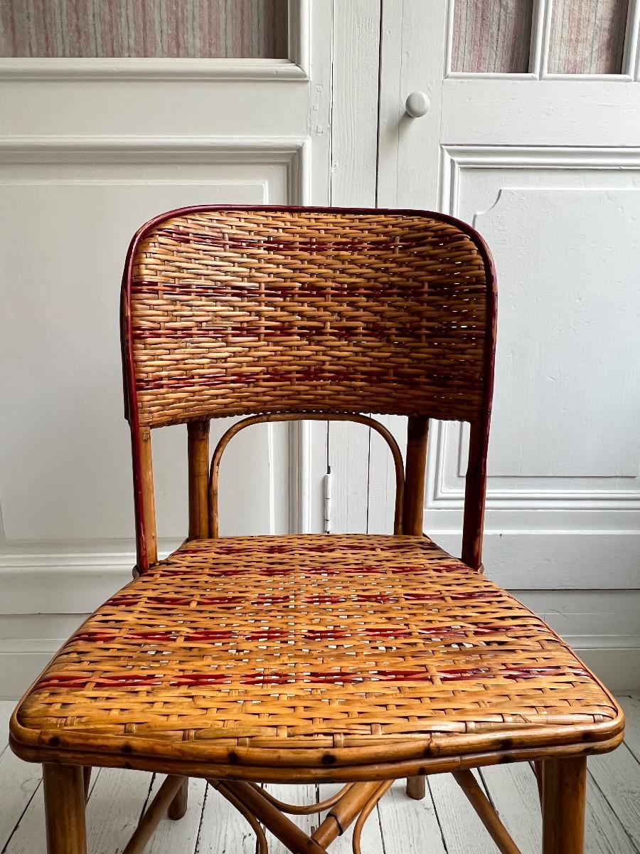 Paire de chaises rotin 1920