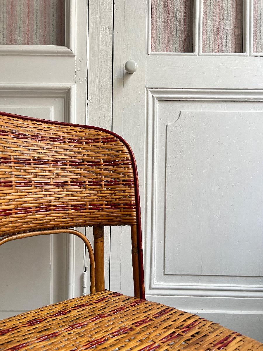 Paire de chaises rotin 1920