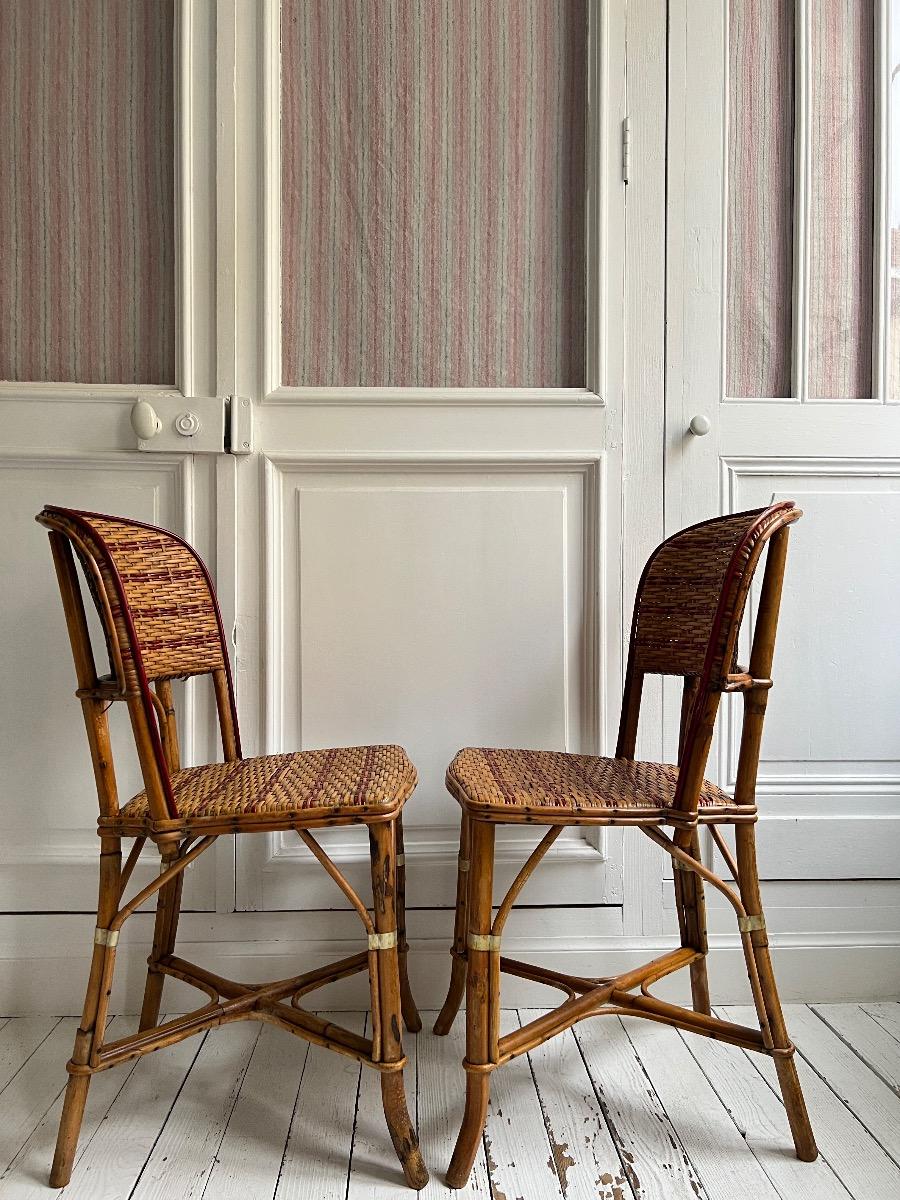 Paire de chaises rotin 1920