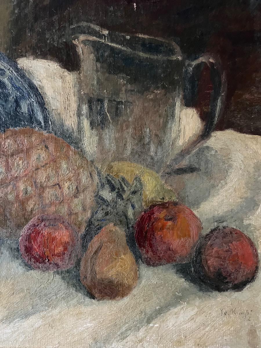 Nature morte, huile sur toile marouflée sur panneau, 1880