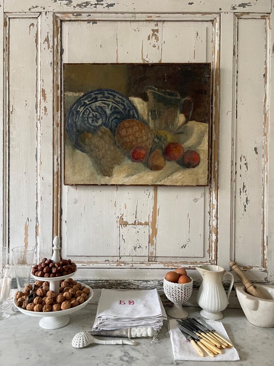 Nature morte, huile sur toile marouflée sur panneau, 1880