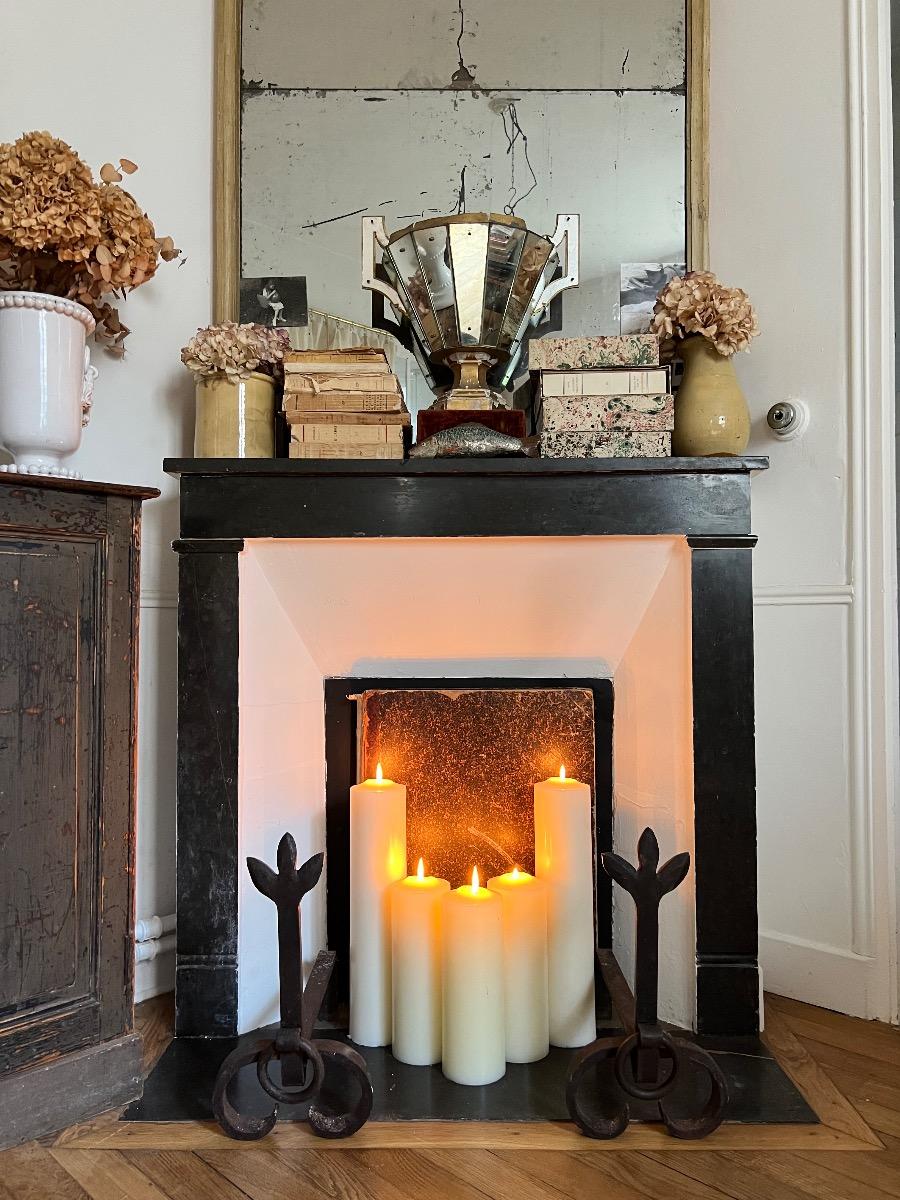 Paire de chenets fer forgé 1940