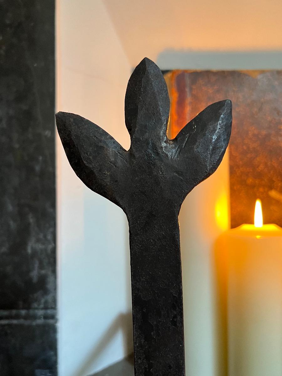 Paire de chenets fer forgé 1940