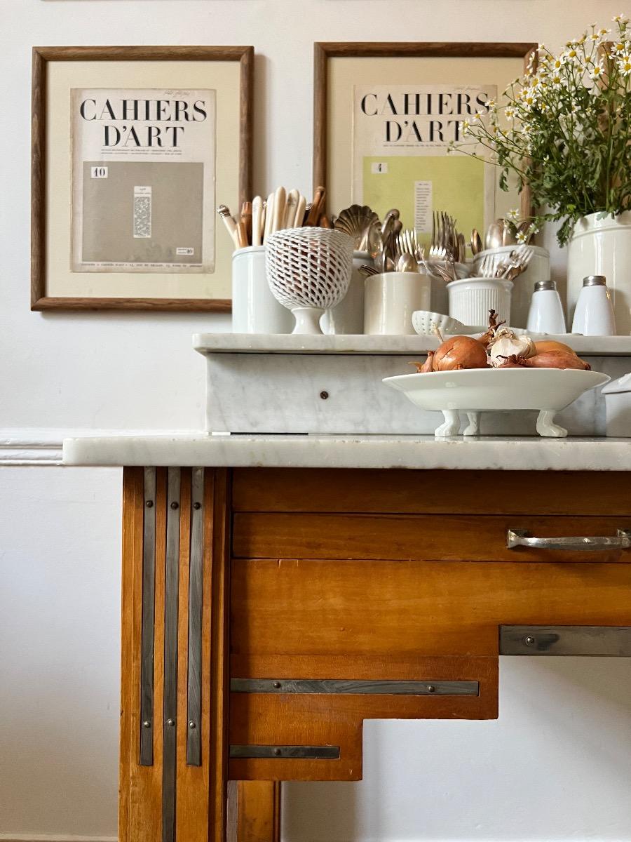 Comptoir de boucher marbre 1940