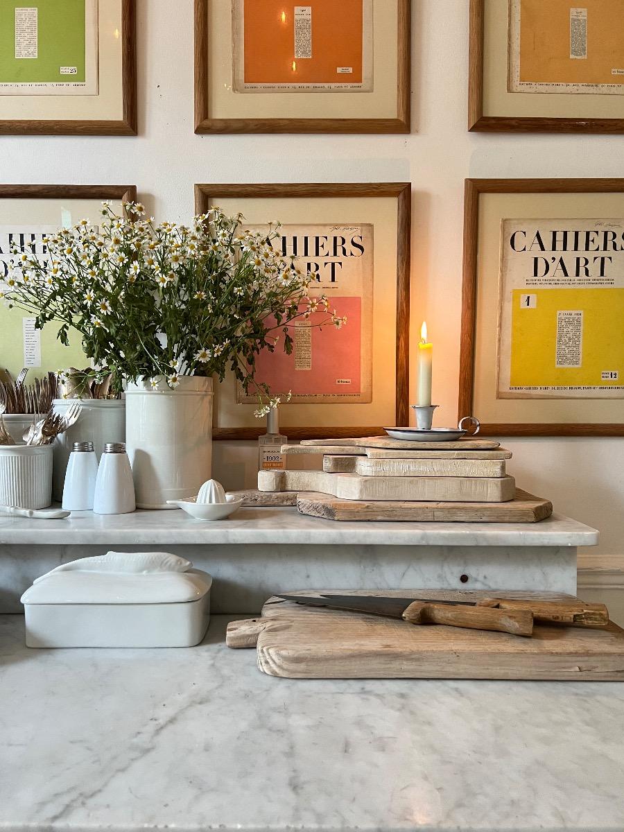 Comptoir de boucher marbre 1940