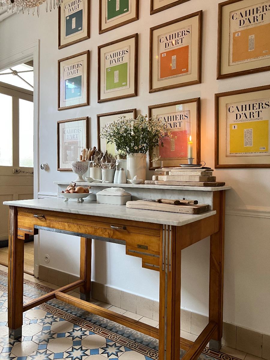 Comptoir de boucher marbre 1940