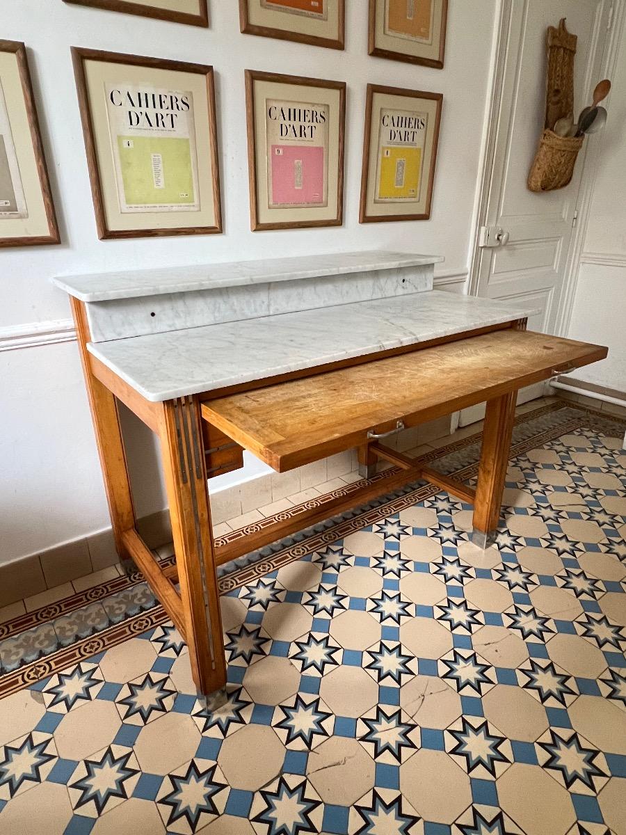 Comptoir de boucher marbre 1940