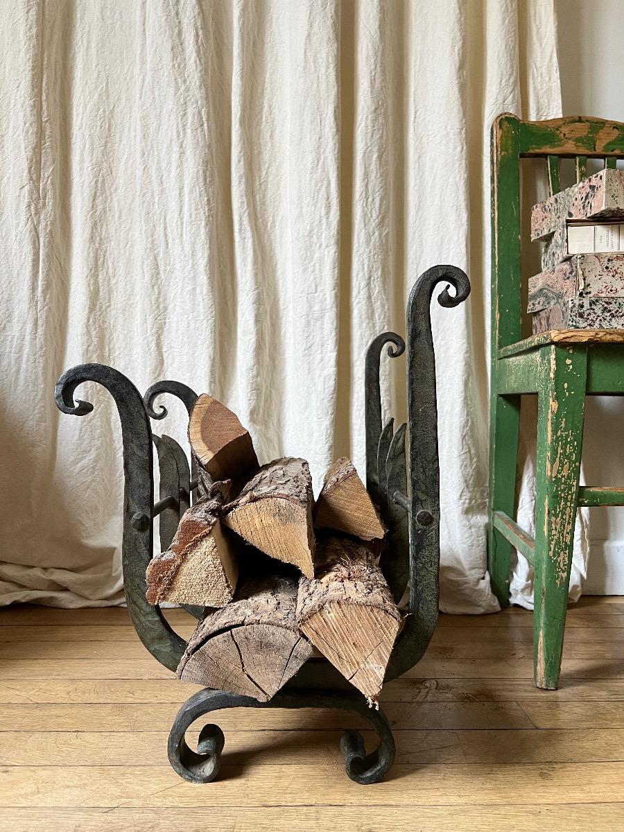 Berceau à bûches fer forgé 1920