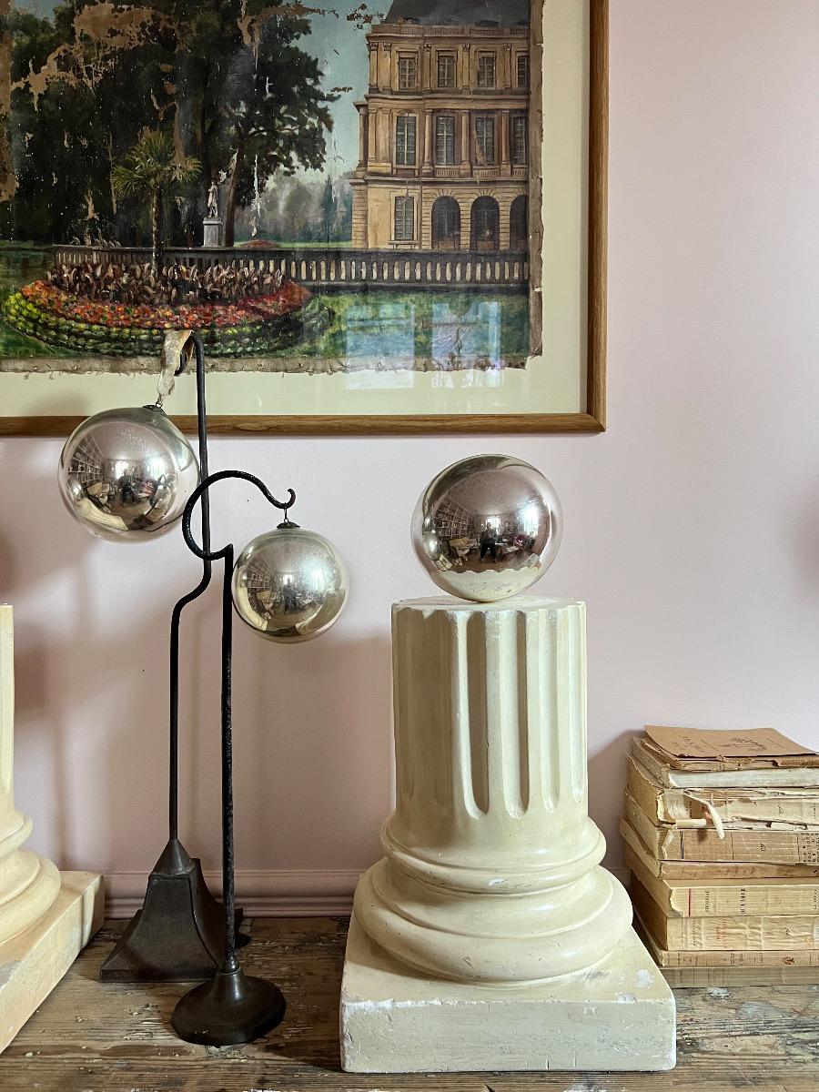 Paire de piédestaux néoclassiques plâtre 