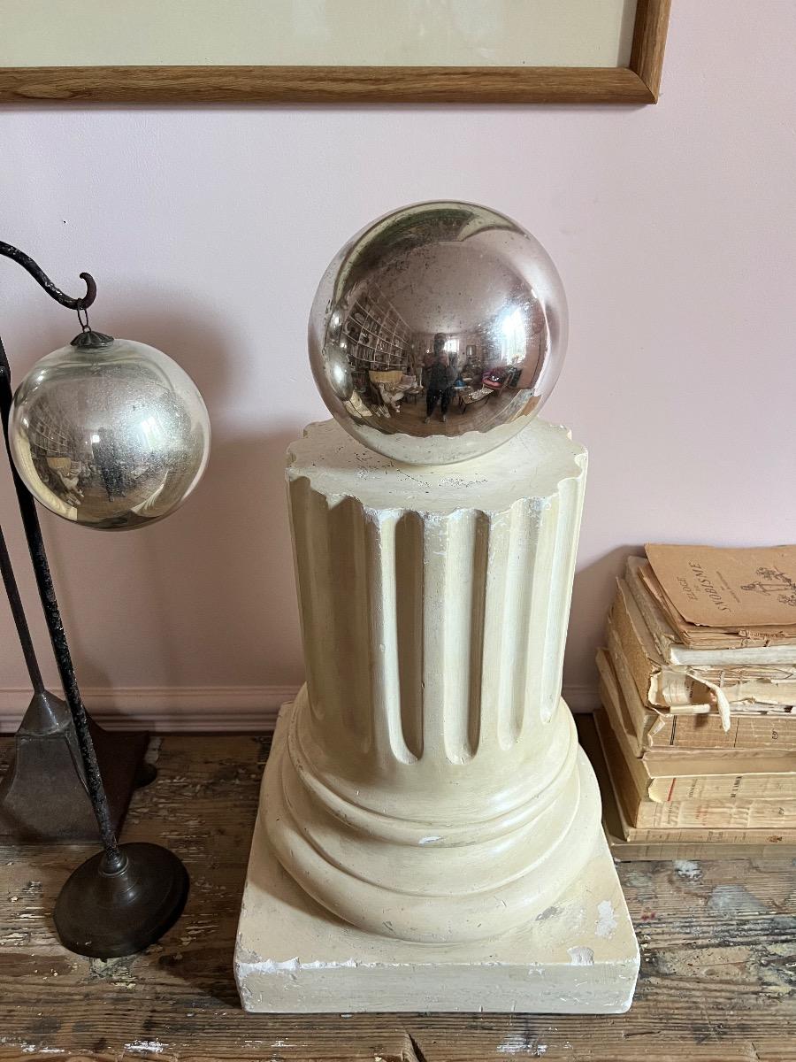 Paire de piédestaux néoclassiques plâtre 