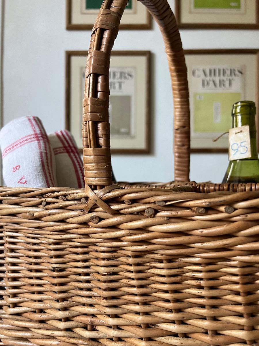 Panier à bouteilles osier 1930