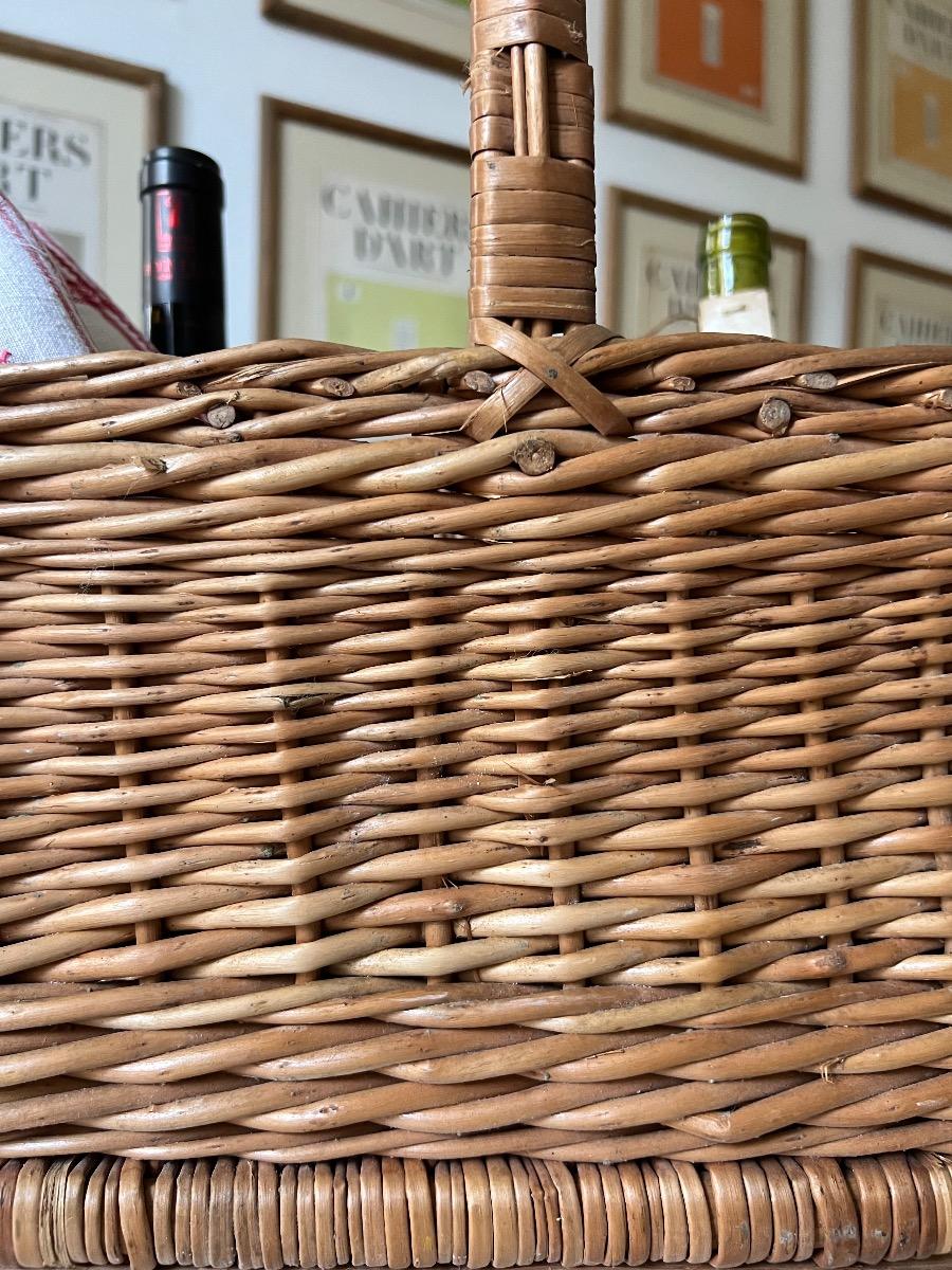 Panier à bouteilles osier 1930