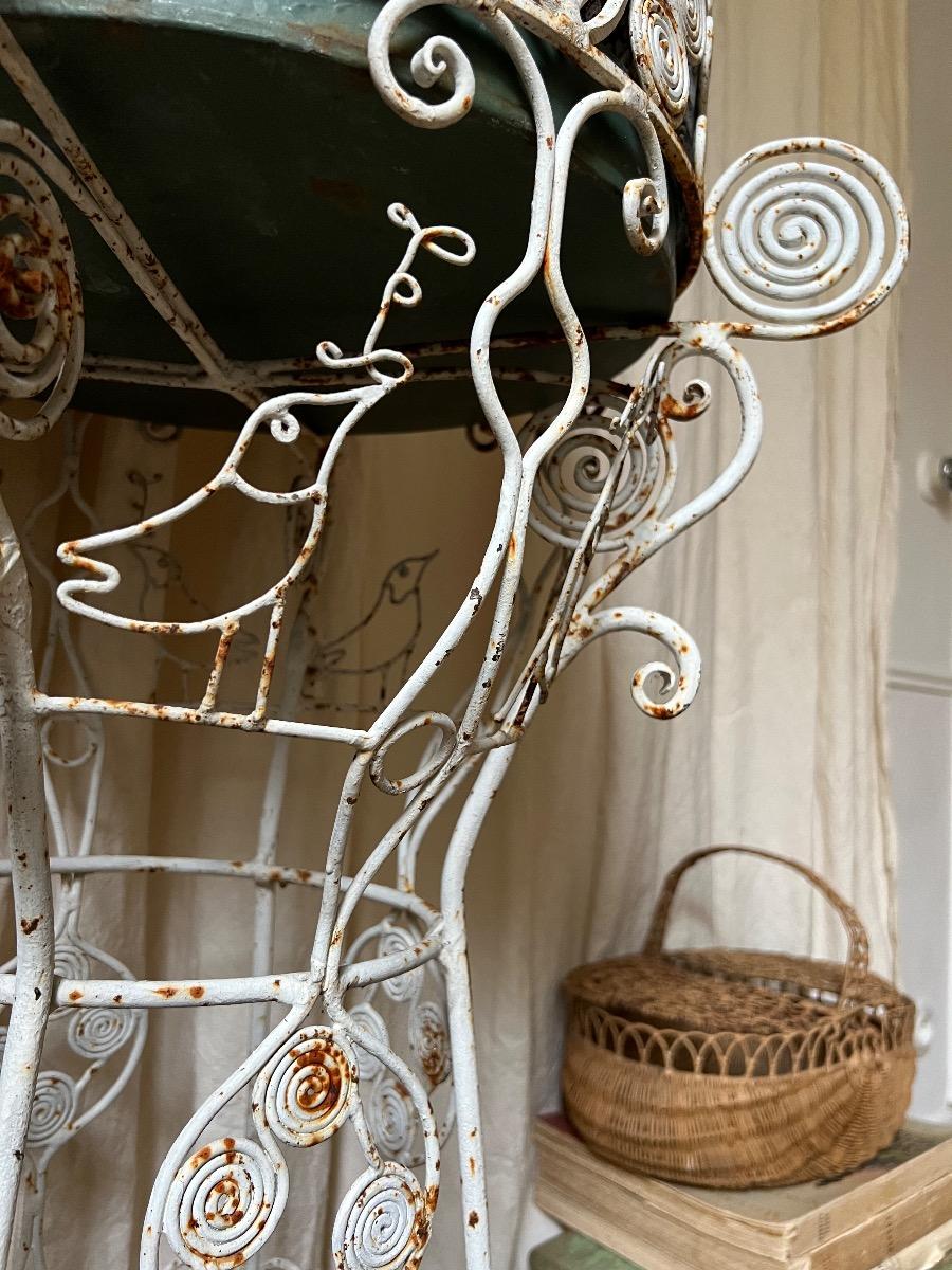 Jardinière métal peint 1950