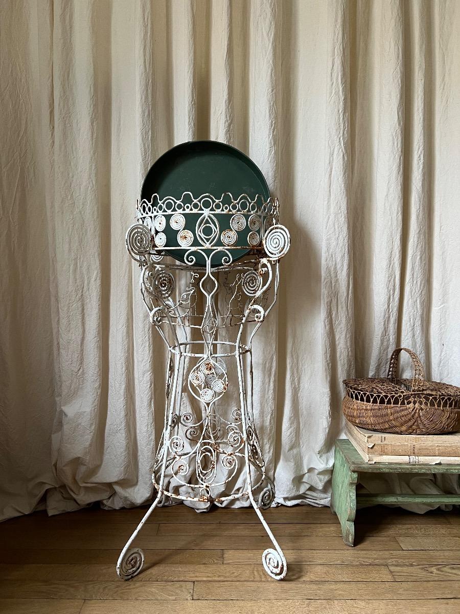 Jardinière métal peint 1950