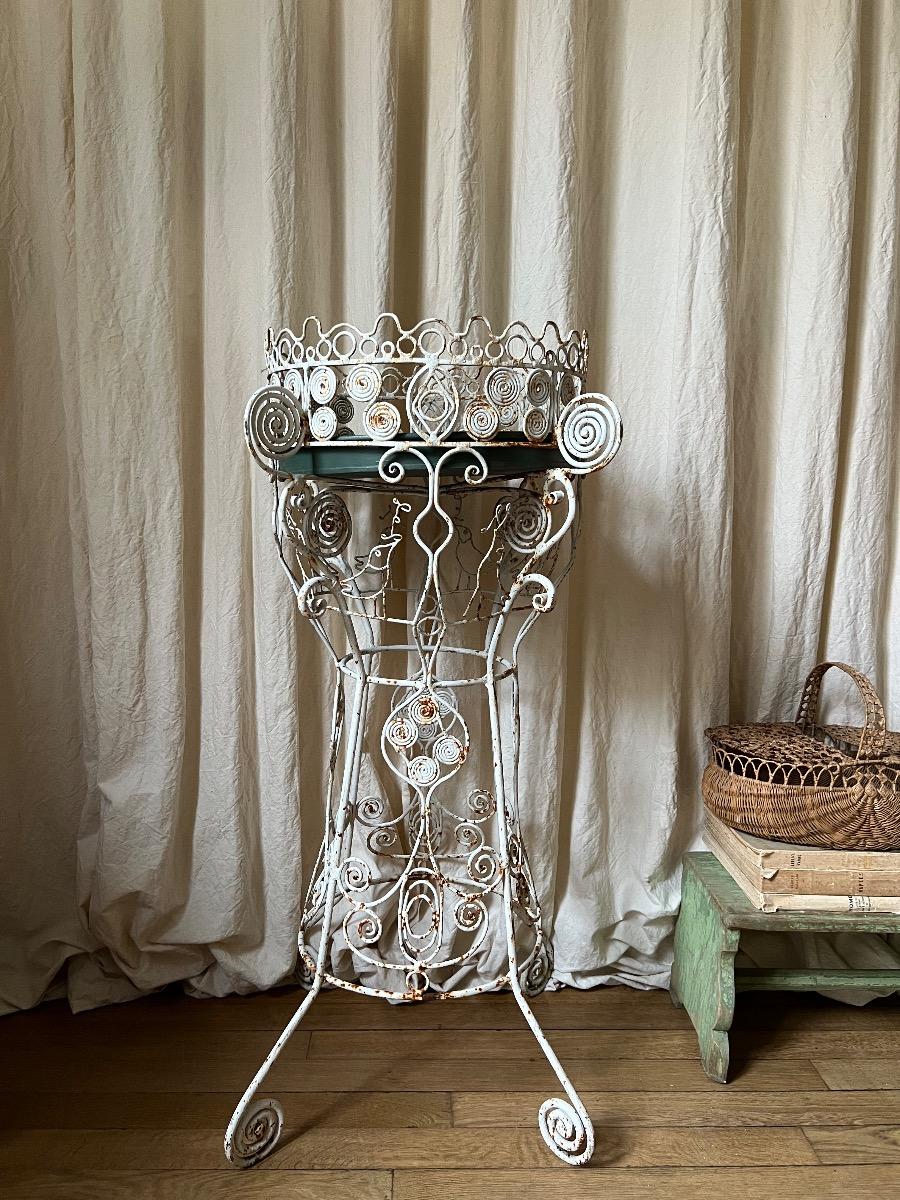 Jardinière métal peint 1950