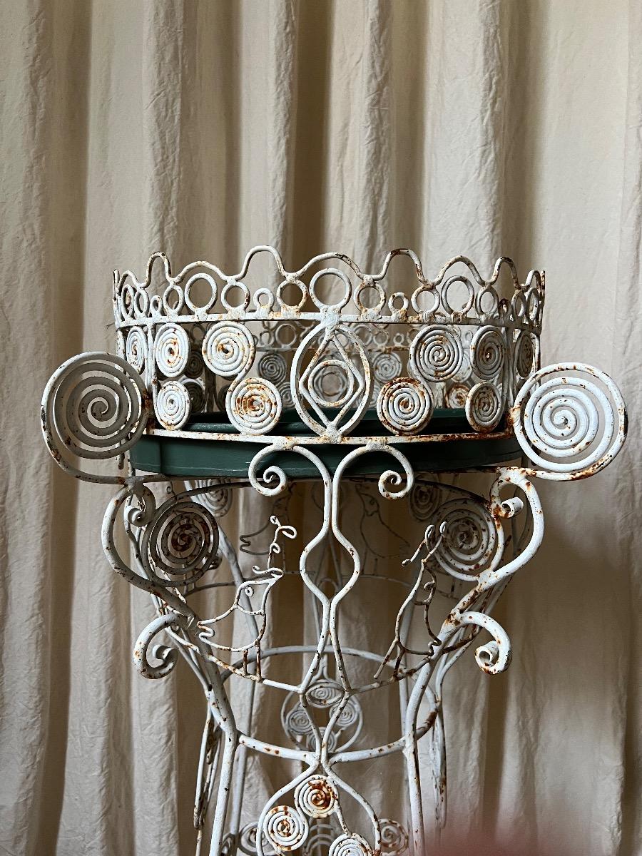 Jardinière métal peint 1950