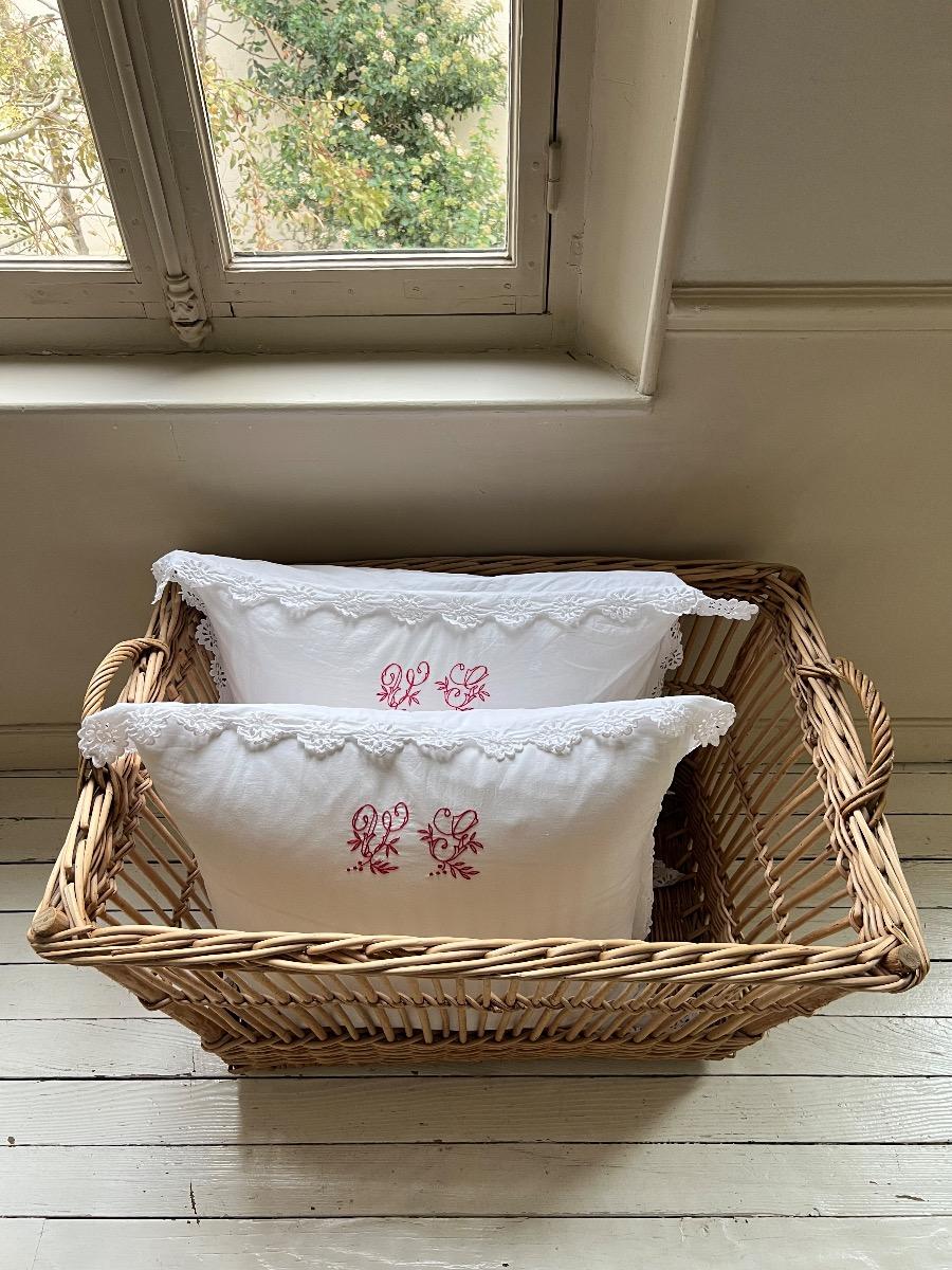 Grande corbeille osier 1940