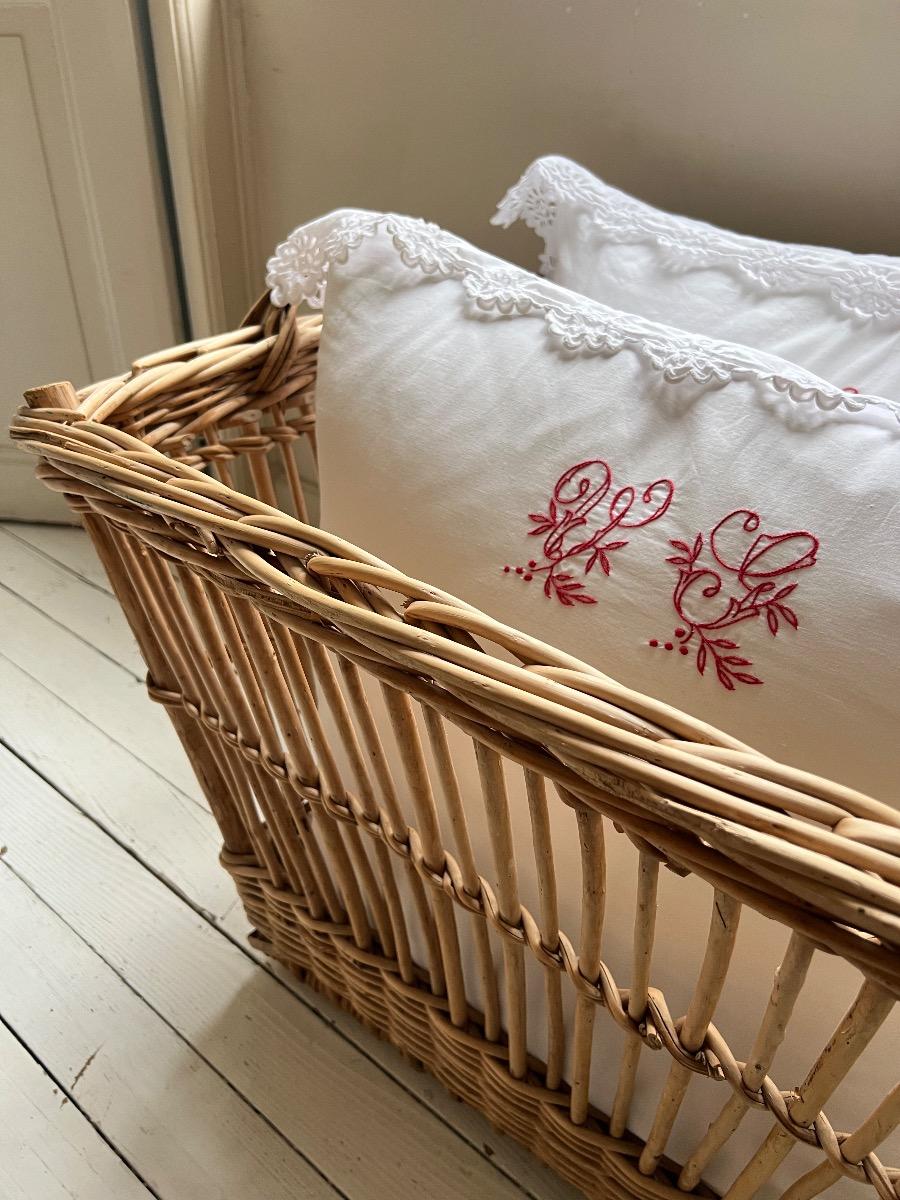 Grande corbeille osier 1940