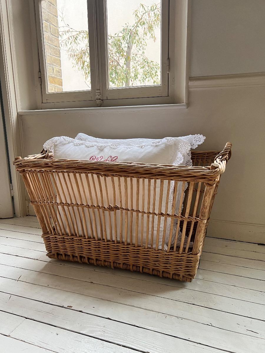 Grande corbeille osier 1940