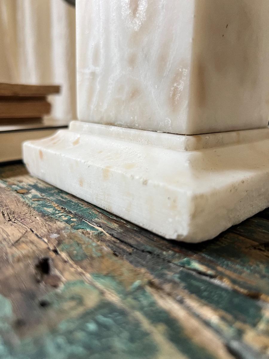 Lampe néoclassique obélisque marbre 1940