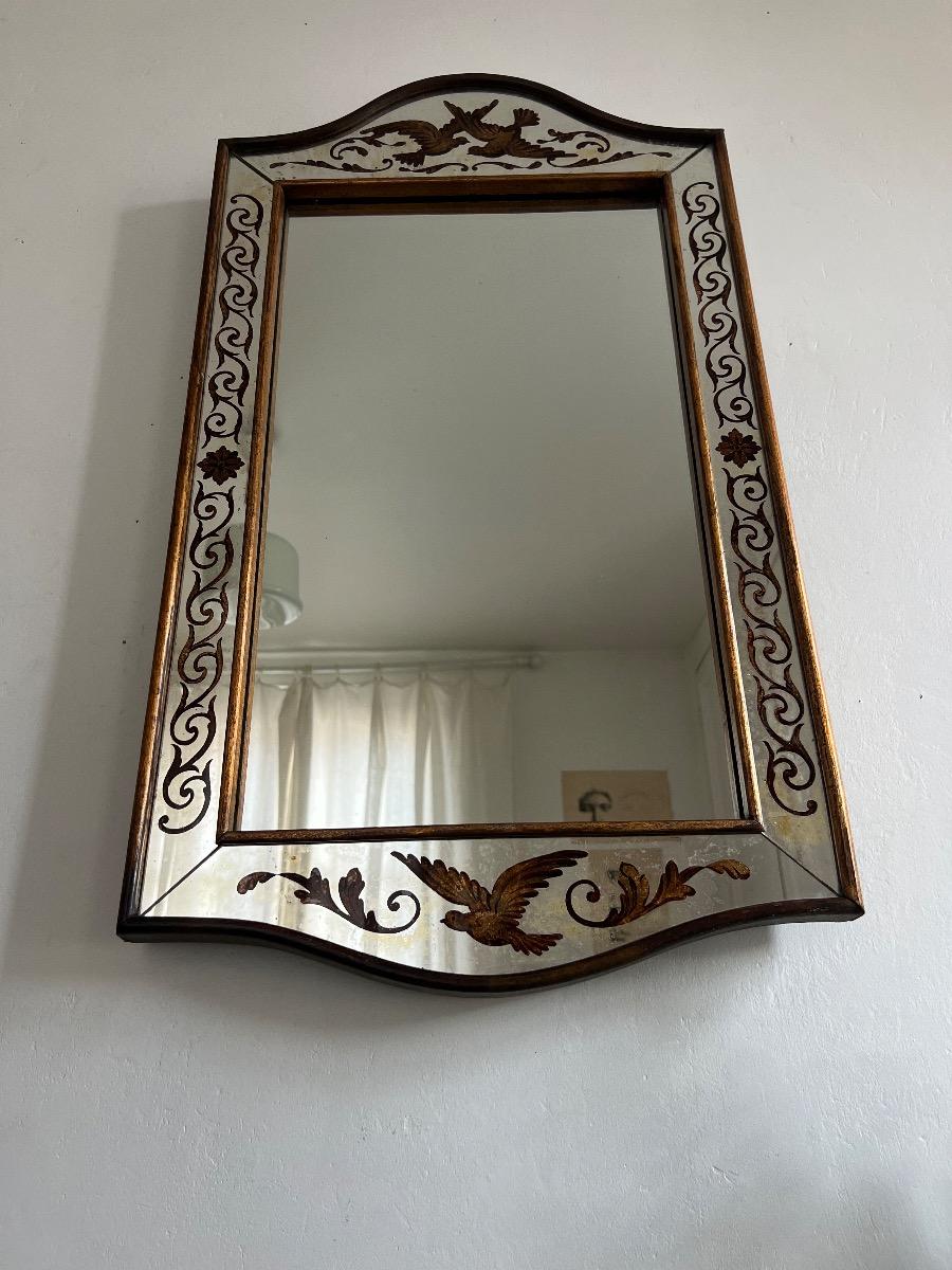 Miroir à parecloses verre églomisé 1940