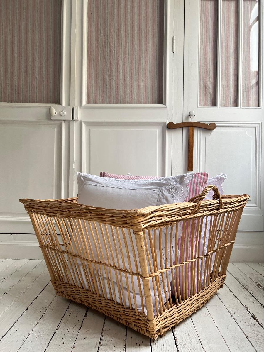 Grande corbeille osier 1940