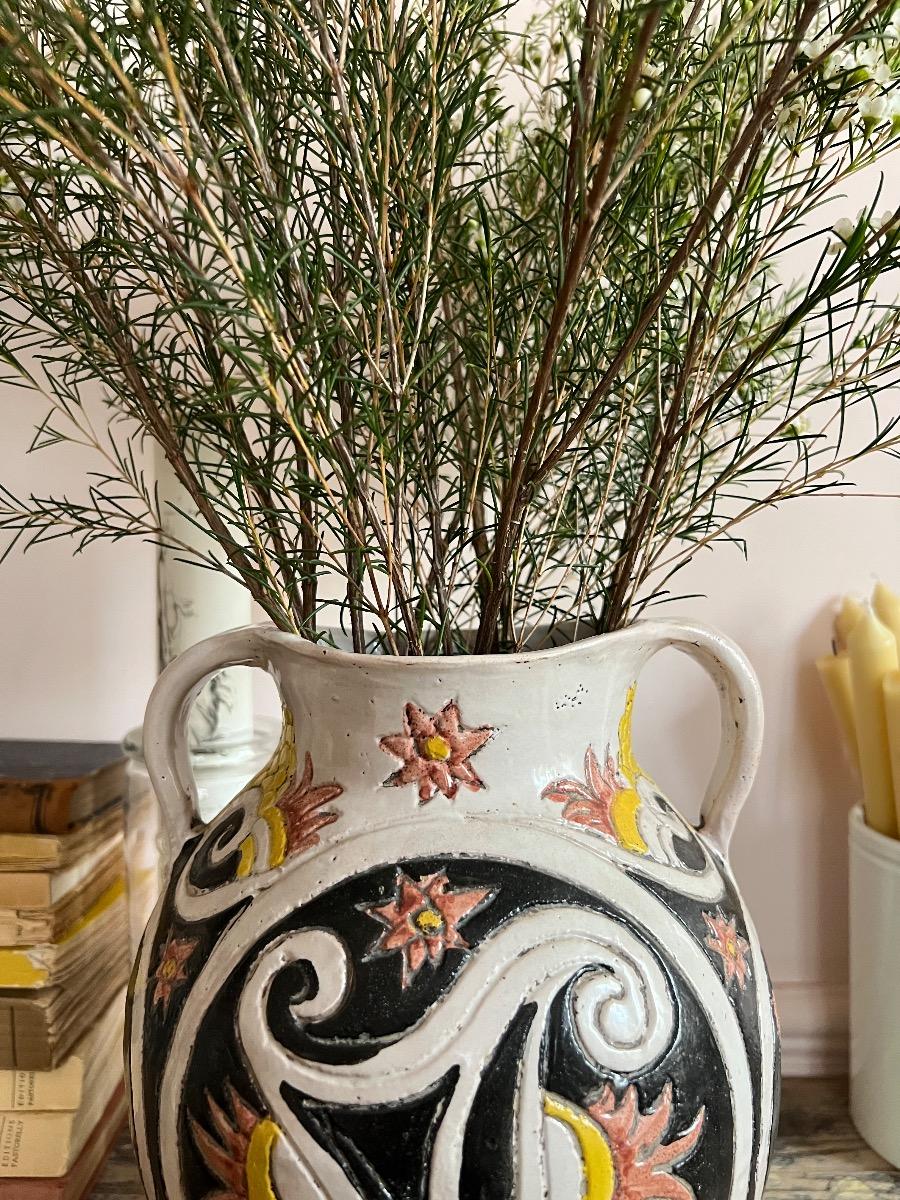 Paire de vases amphores, céramique, 1960