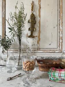 Drageoir pot couvert verre 1930