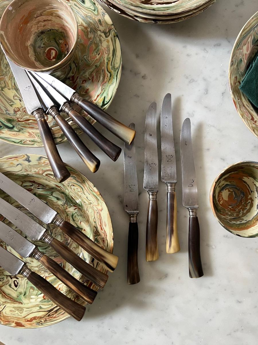Service 12 couteaux corne 1880