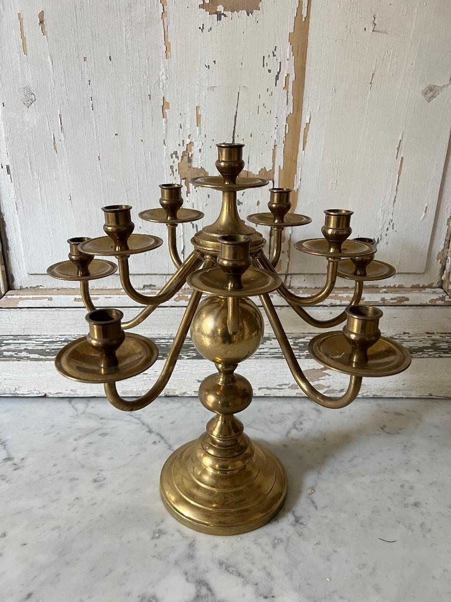 Grand candélabre laiton 11 feux 1940