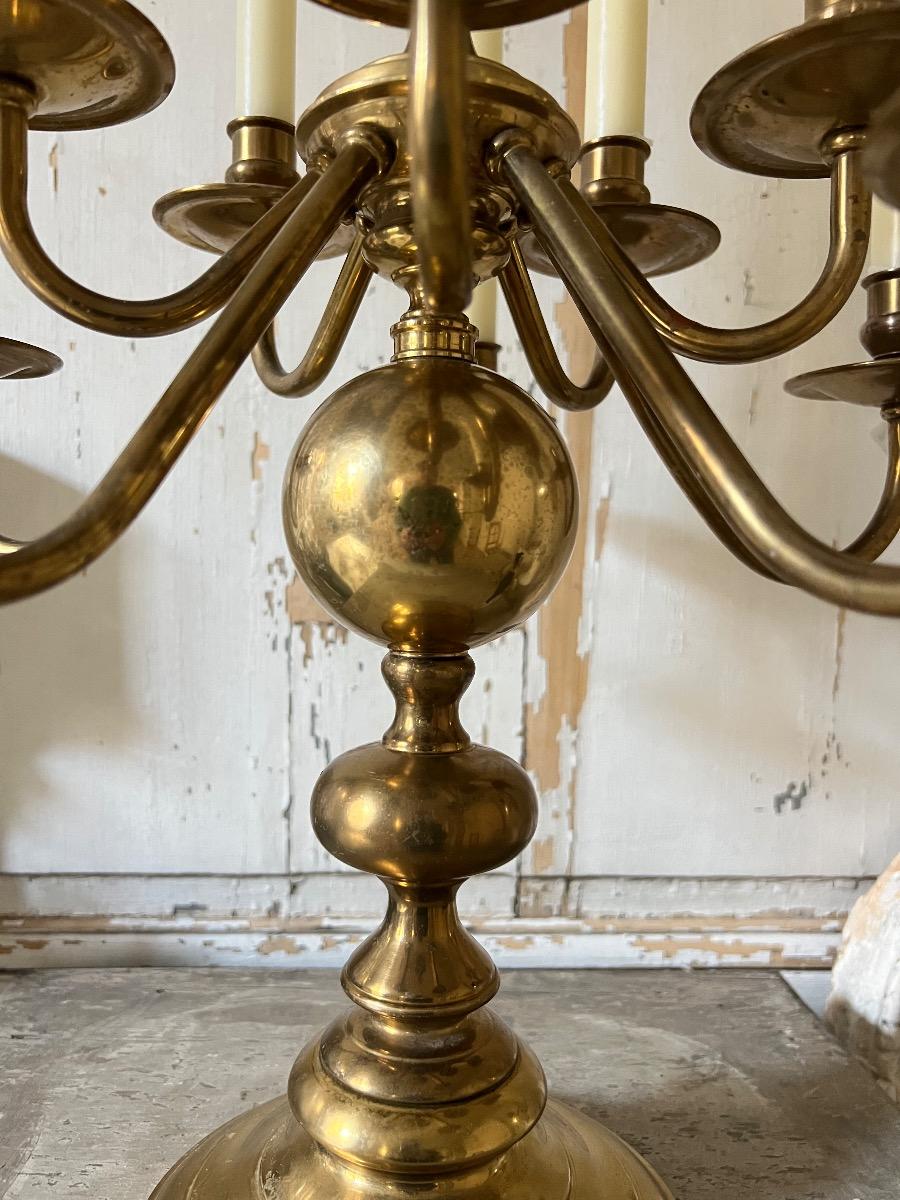 Grand candélabre laiton 11 feux 1940