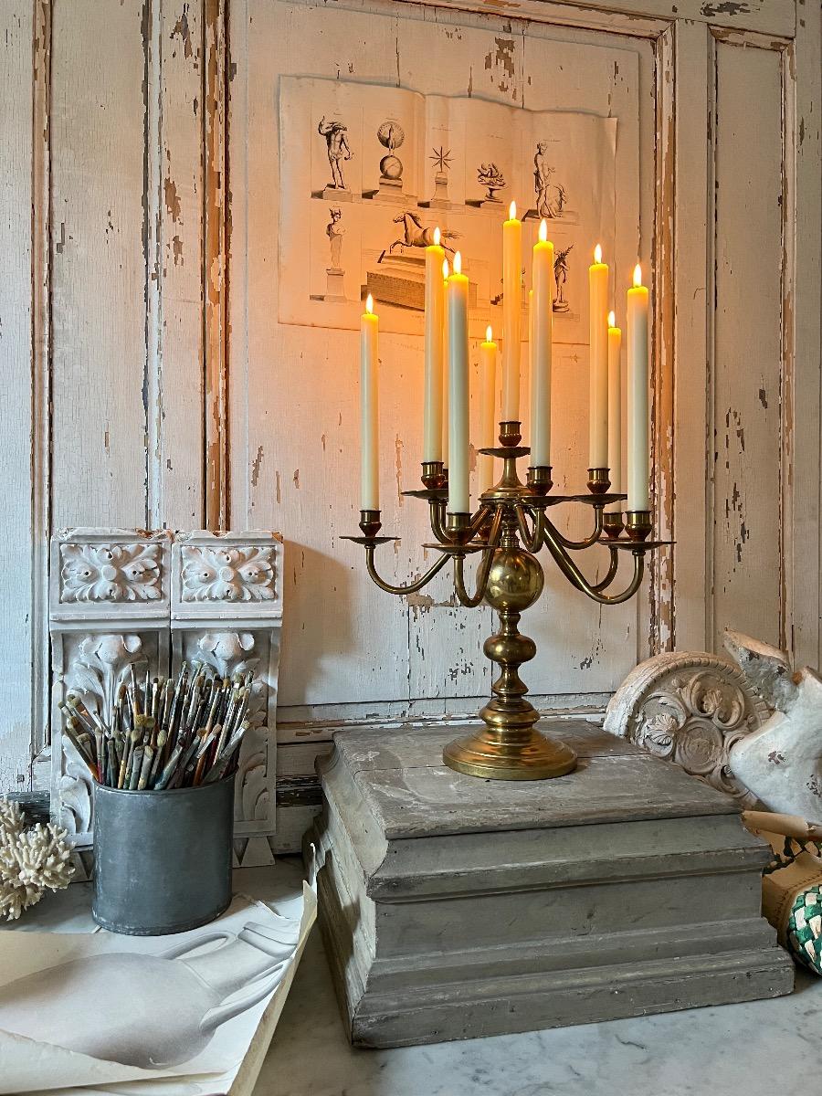 Grand candélabre laiton 11 feux 1940