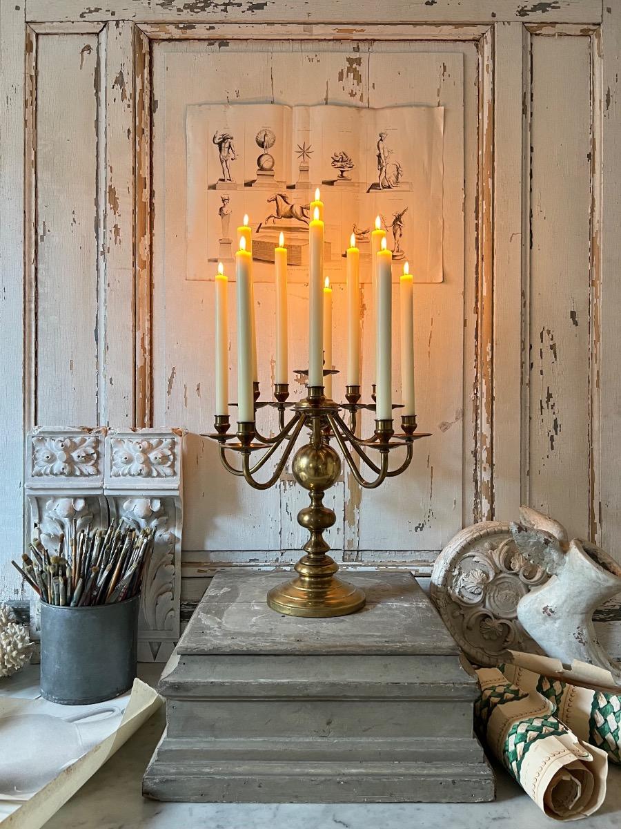 Grand candélabre laiton 11 feux 1940