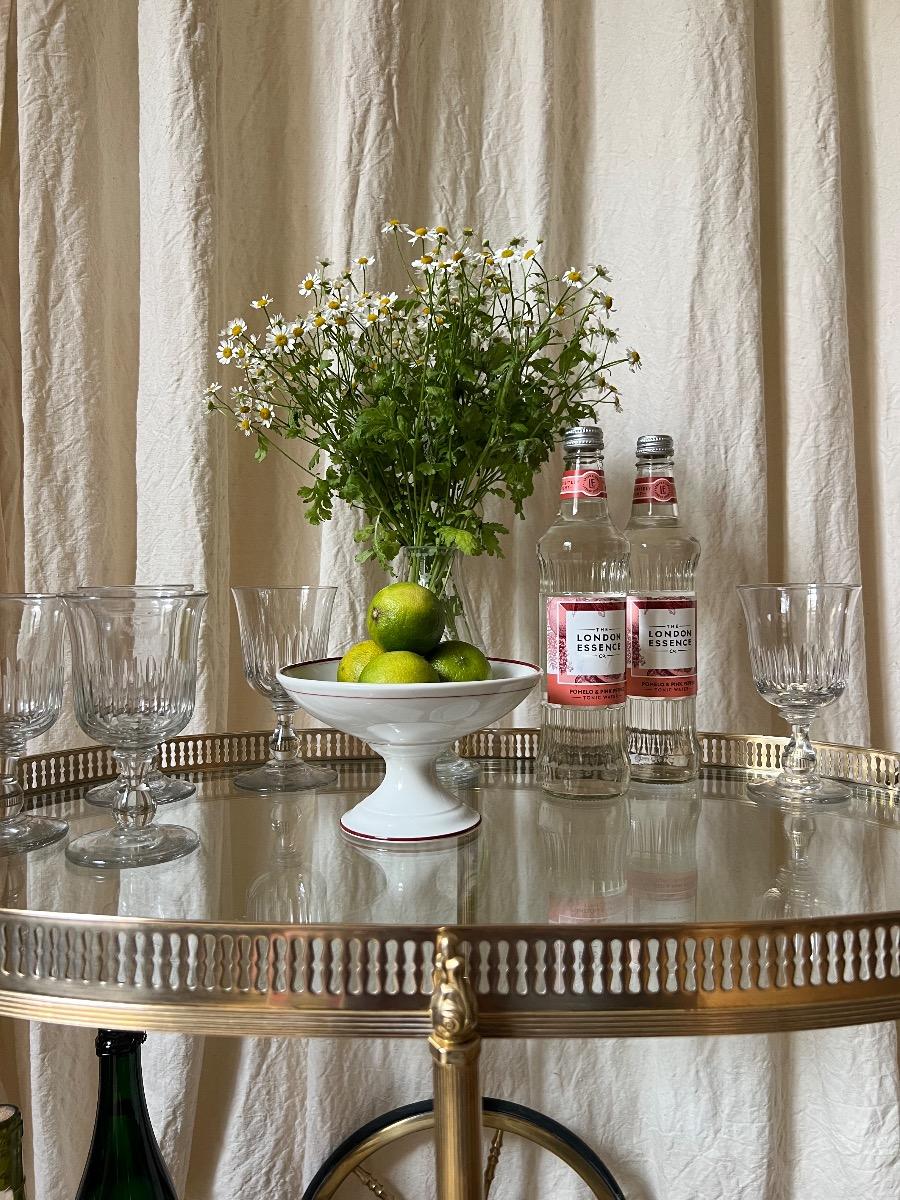 Desserte roulante laiton 1950