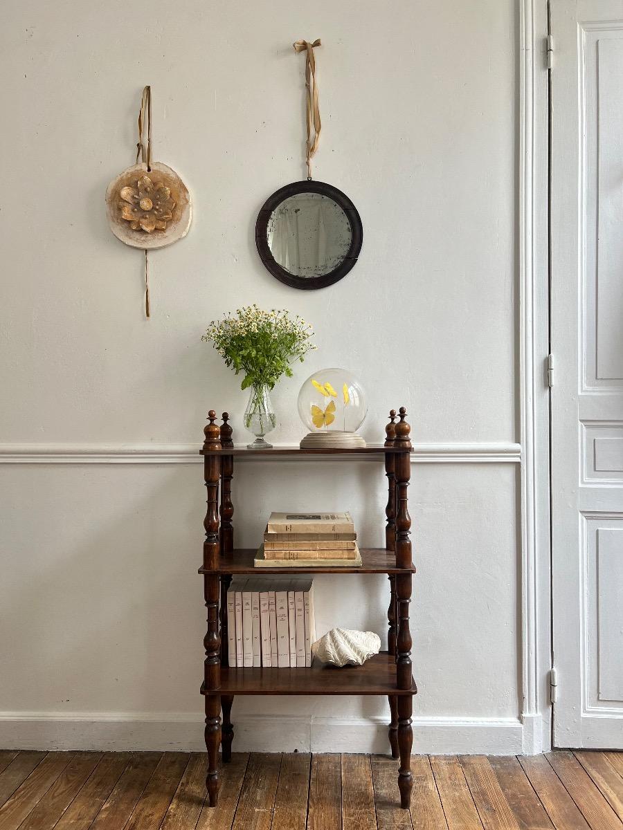 Étagère XIXème bois tourné et métal