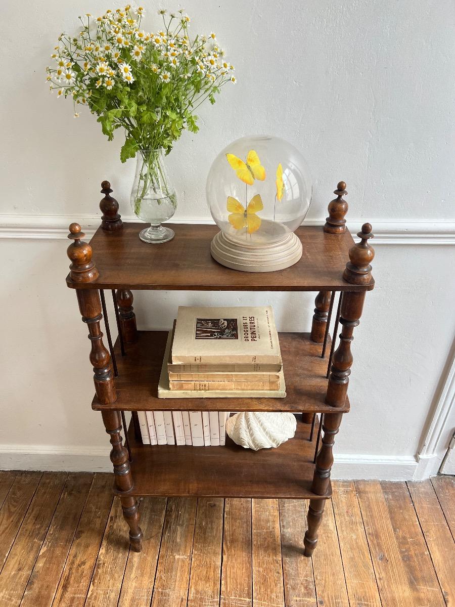 Étagère XIXème bois tourné et métal