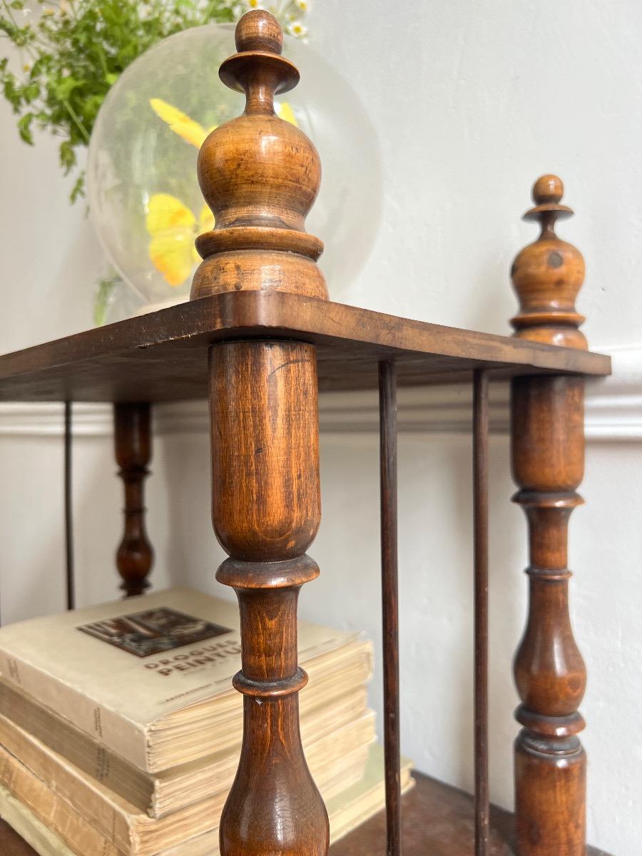 Étagère XIXème bois tourné et métal