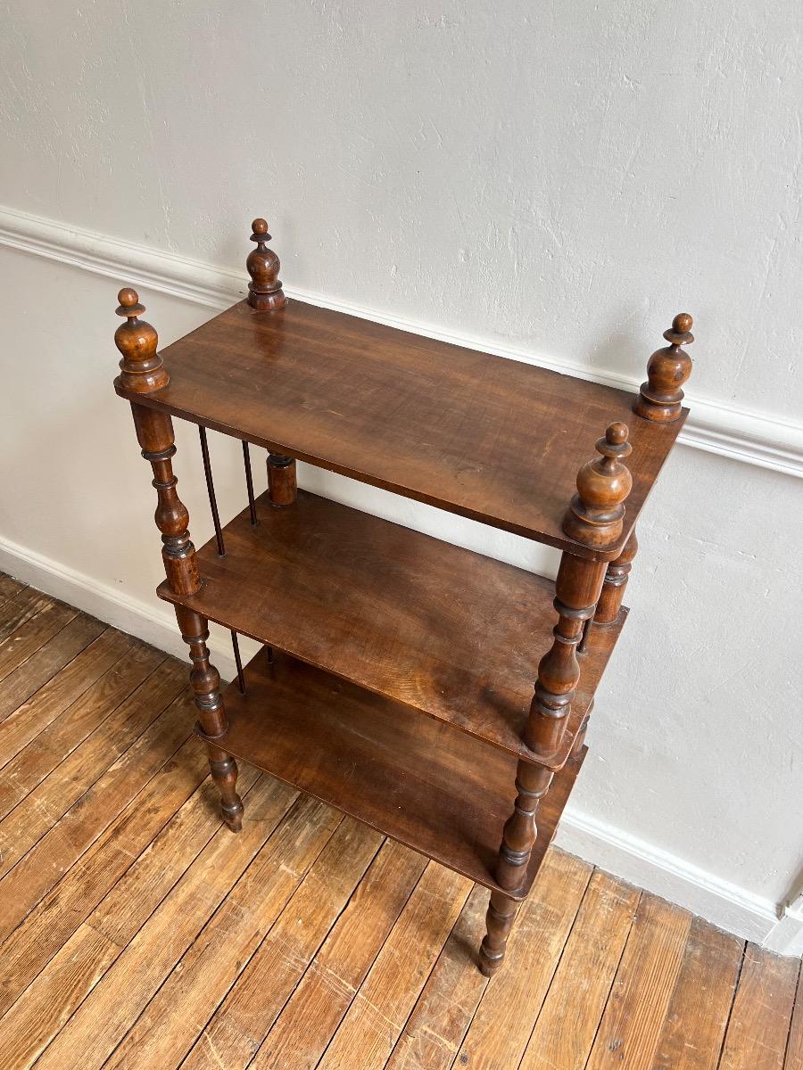 Étagère XIXème bois tourné et métal