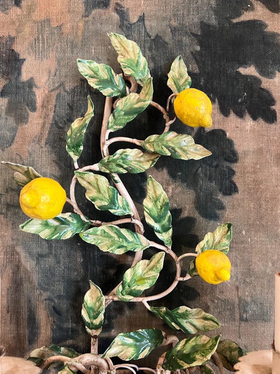 Paire d’appliques métal peint 1950