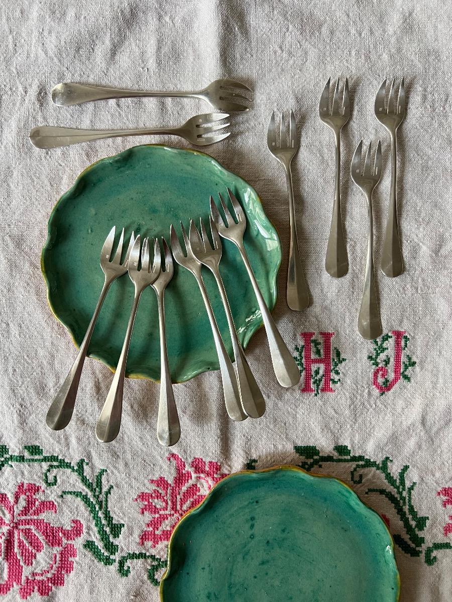 Service 12 fourchettes huîtres Christofle